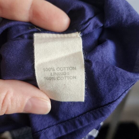 Anthropologie Forever That Girl Dress Women L Blue Gingham Mini Cottage Milkmaid - Picture 8 of 9